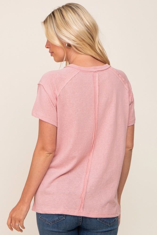 Light Pink Raw Hem Tee sold by Pinkblush product image thumbnail 3