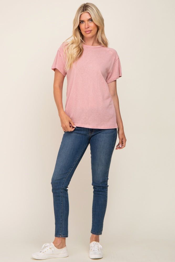 Light Pink Raw Hem Tee sold by Pinkblush product image thumbnail 4