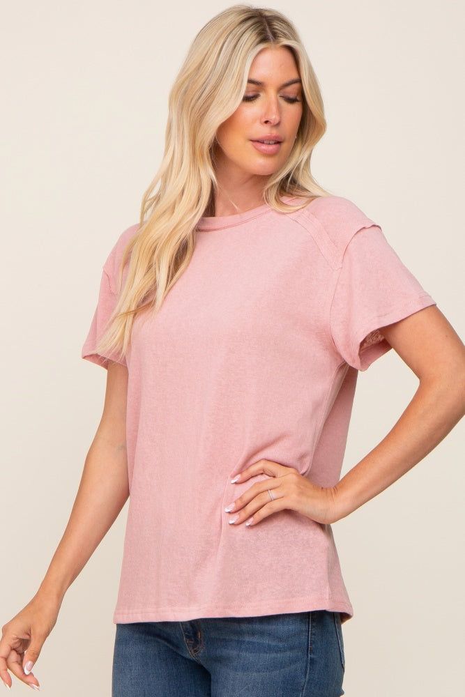 Light Pink Raw Hem Tee sold by Pinkblush product image thumbnail 2