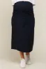 Navy Blue Drawstring Pocket Maternity Maxi Skirt sold by Pinkblush
