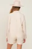 Ivory Collared Button Front Maternity Romper sold by Pinkblush