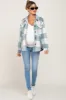 Green Plaid Knit Maternity Shirt Jacket sold by Pinkblush