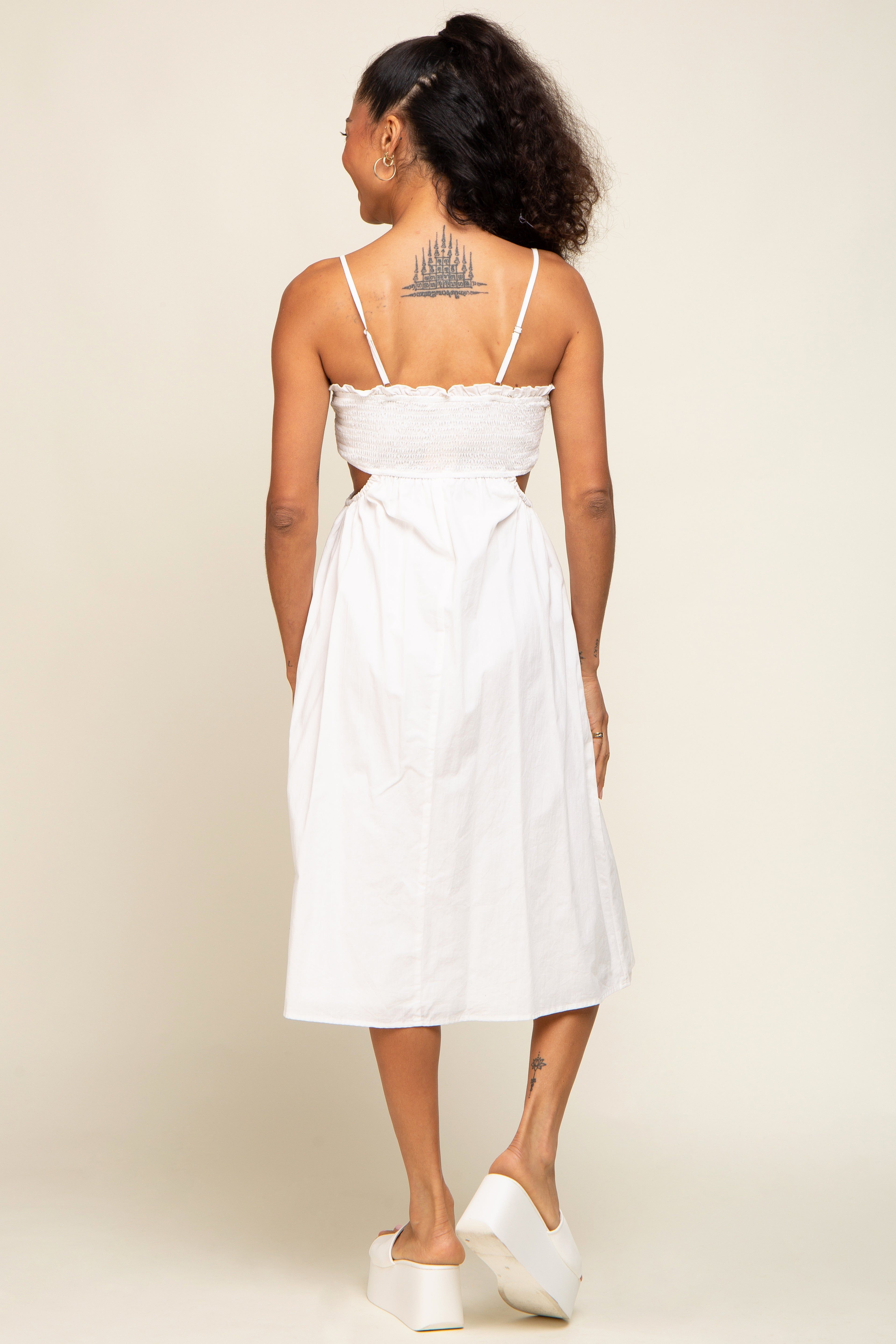 Ivory Scalloped Side Cutout Dress sold by Pinkblush product image thumbnail 3