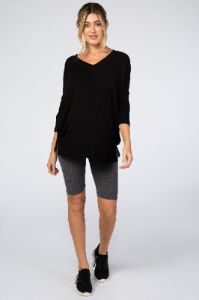 Charcoal Maternity Biker Short sold by Pinkblush