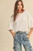 White Drop Shoulder Puff Sleeve Top sold by Pinkblush