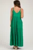 Emerald Green Tiered Sleeveless Maternity Maxi Dress sold by Pinkblush