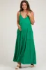 Emerald Green Tiered Sleeveless Maternity Maxi Dress sold by Pinkblush