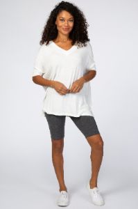 Charcoal Maternity Biker Short sold by Pinkblush