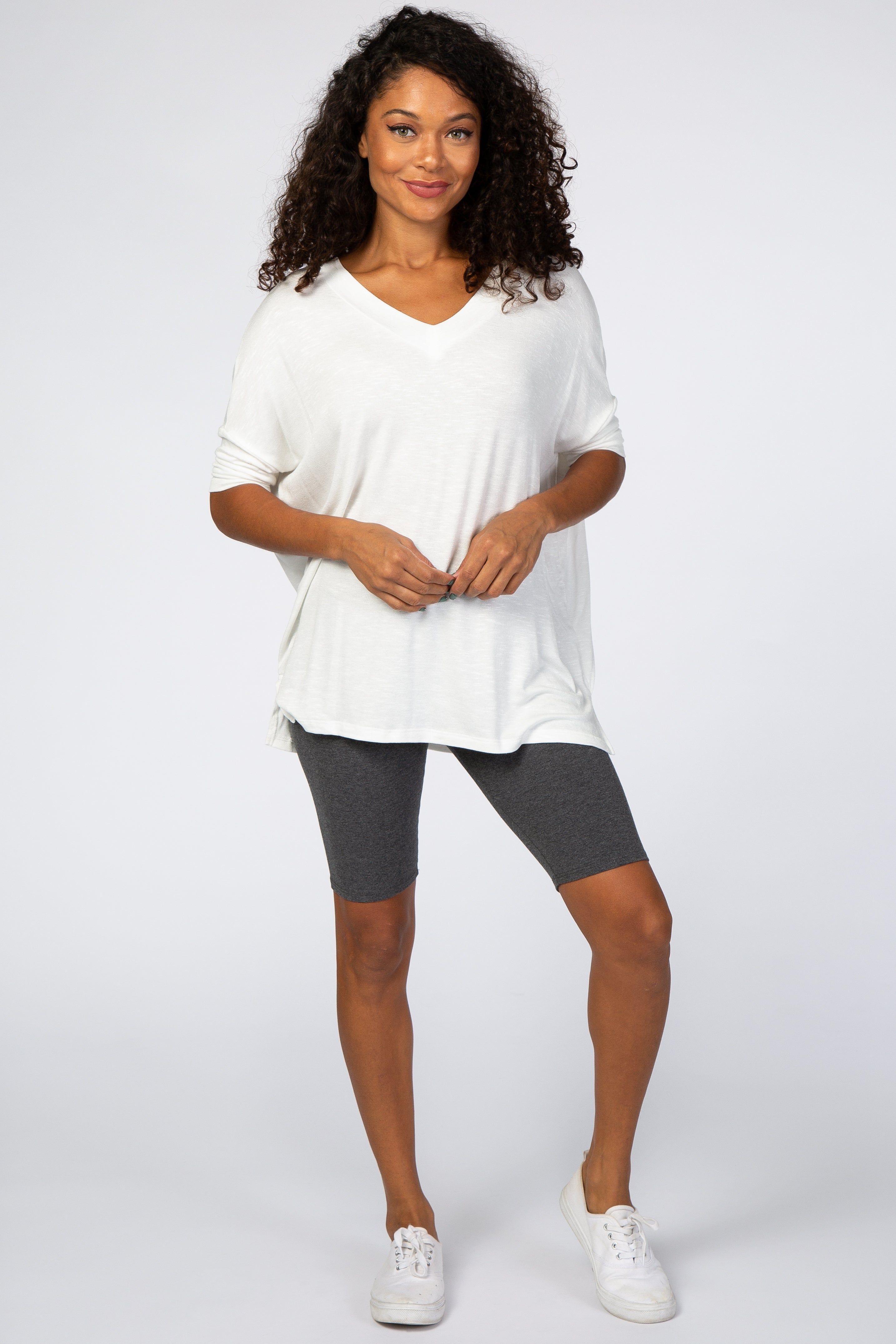 Charcoal Maternity Biker Short sold by Pinkblush product image thumbnail 6