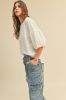 White Drop Shoulder Puff Sleeve Top sold by Pinkblush