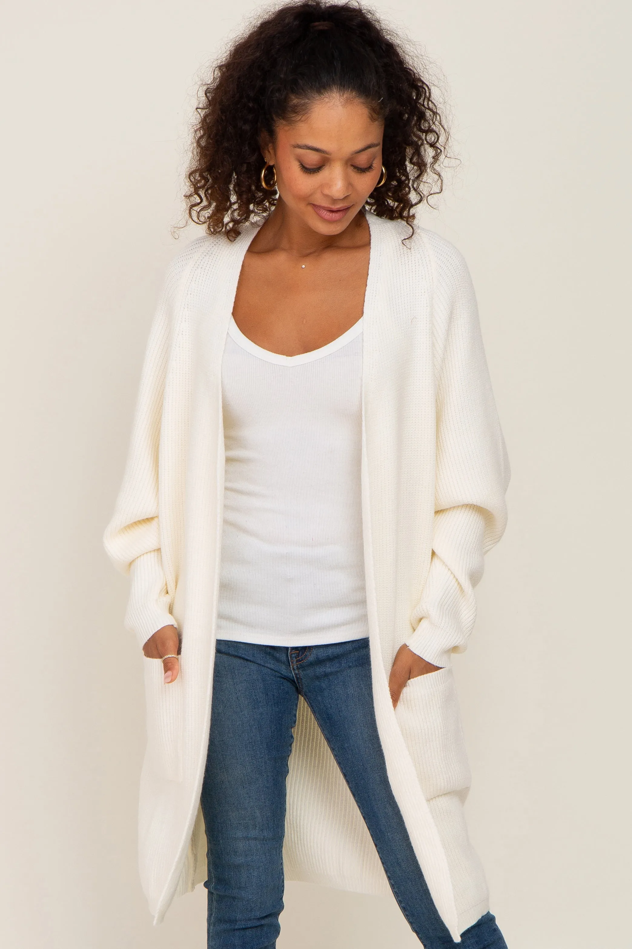 Cream Pocketed Knit Maternity Cardigan sold by Pinkblush product image thumbnail 5