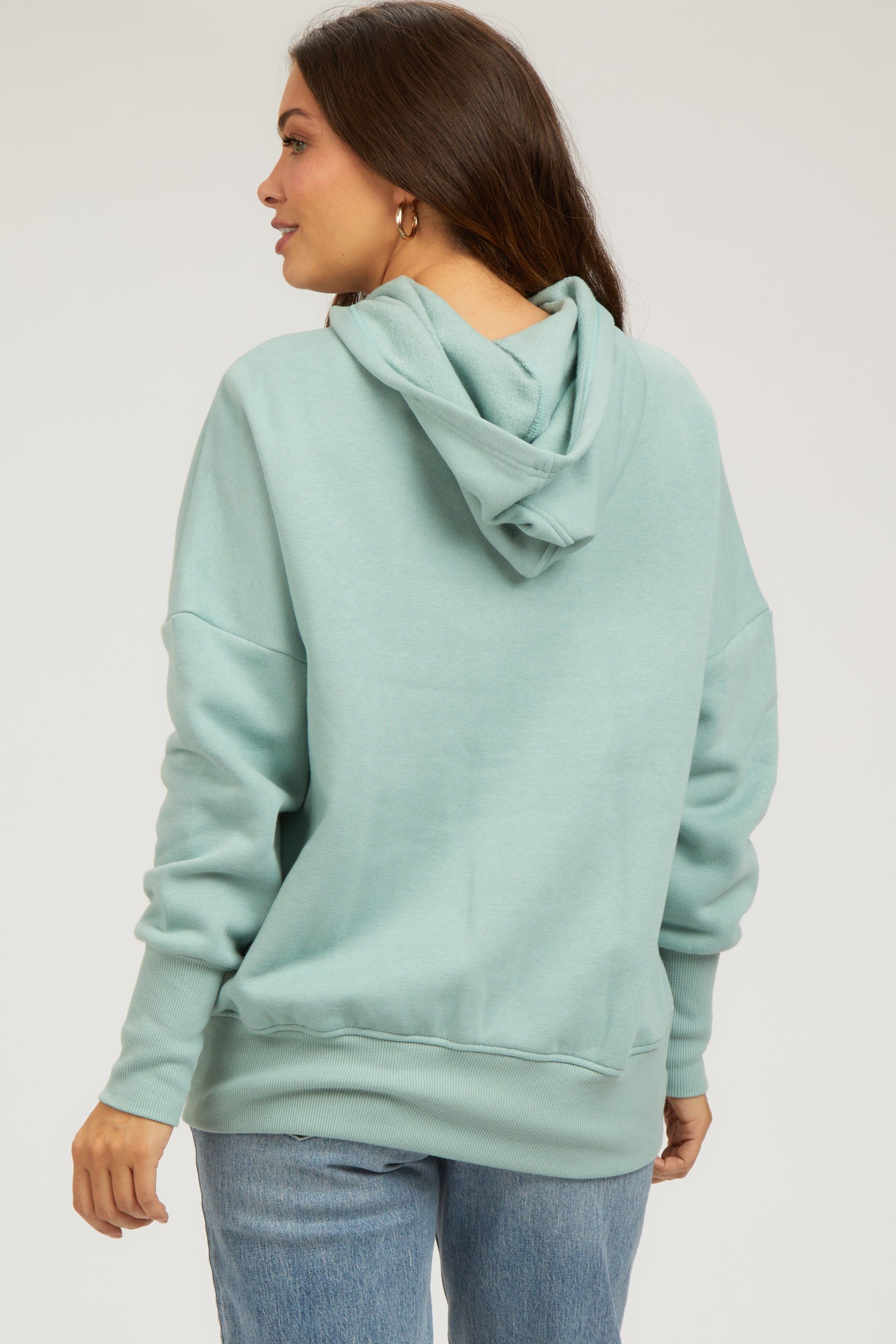 Sage Hooded Button Pullover Maternity Sweater sold by Pinkblush product image thumbnail 3