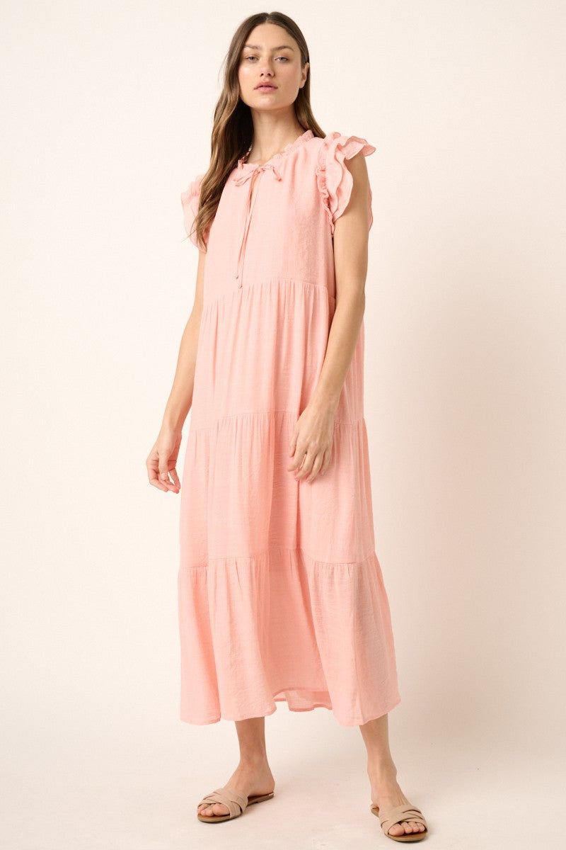 Blush Ruffle Detail Maxi Dress sold by Pinkblush