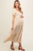 Yellow Ditsy Floral Tiered Maternity Midi Dress sold by Pinkblush