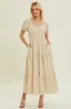 Yellow Ditsy Floral Tiered Maternity Midi Dress sold by Pinkblush