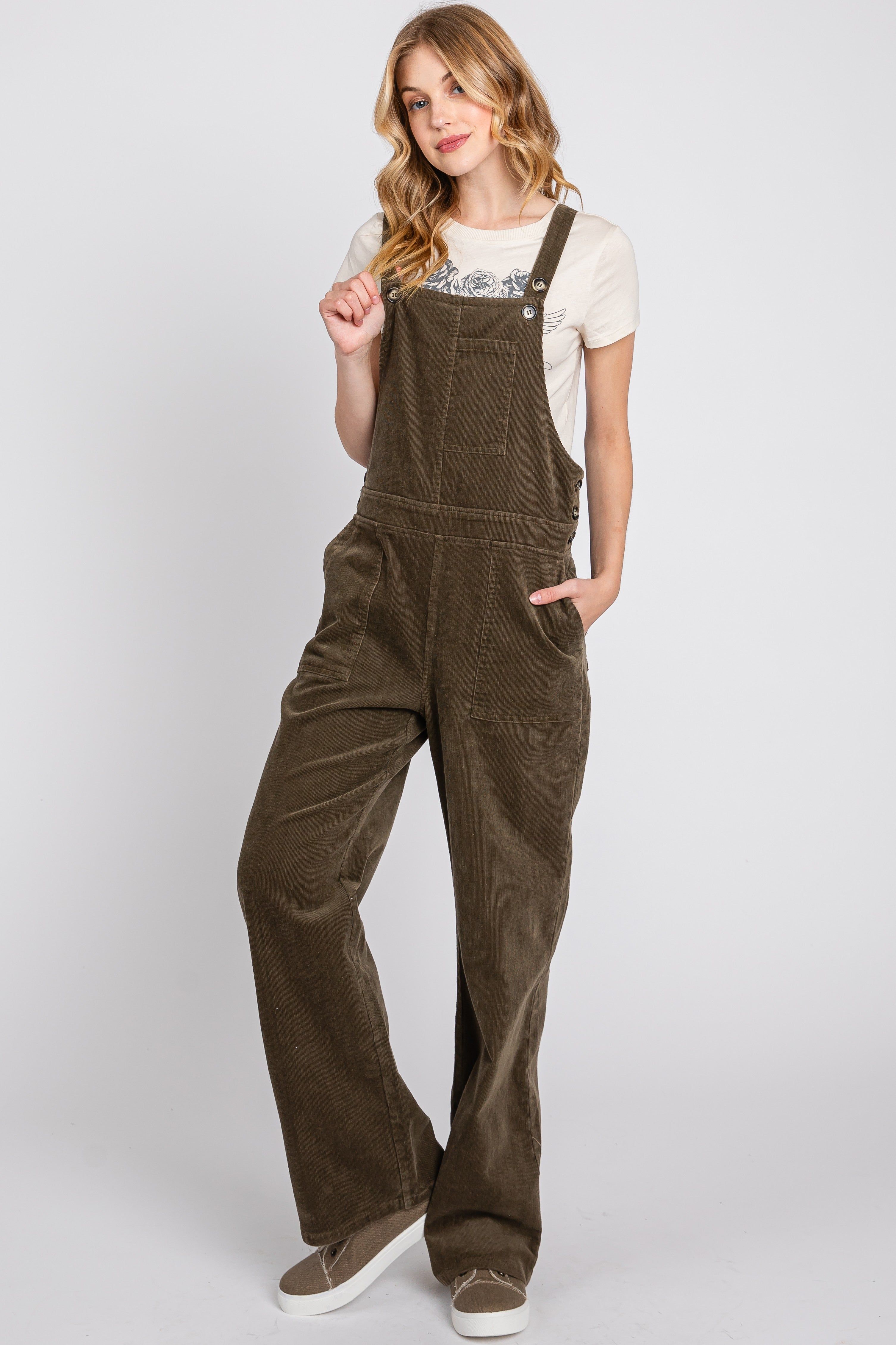 Brown Corduroy Overalls sold by Pinkblush product image thumbnail 3