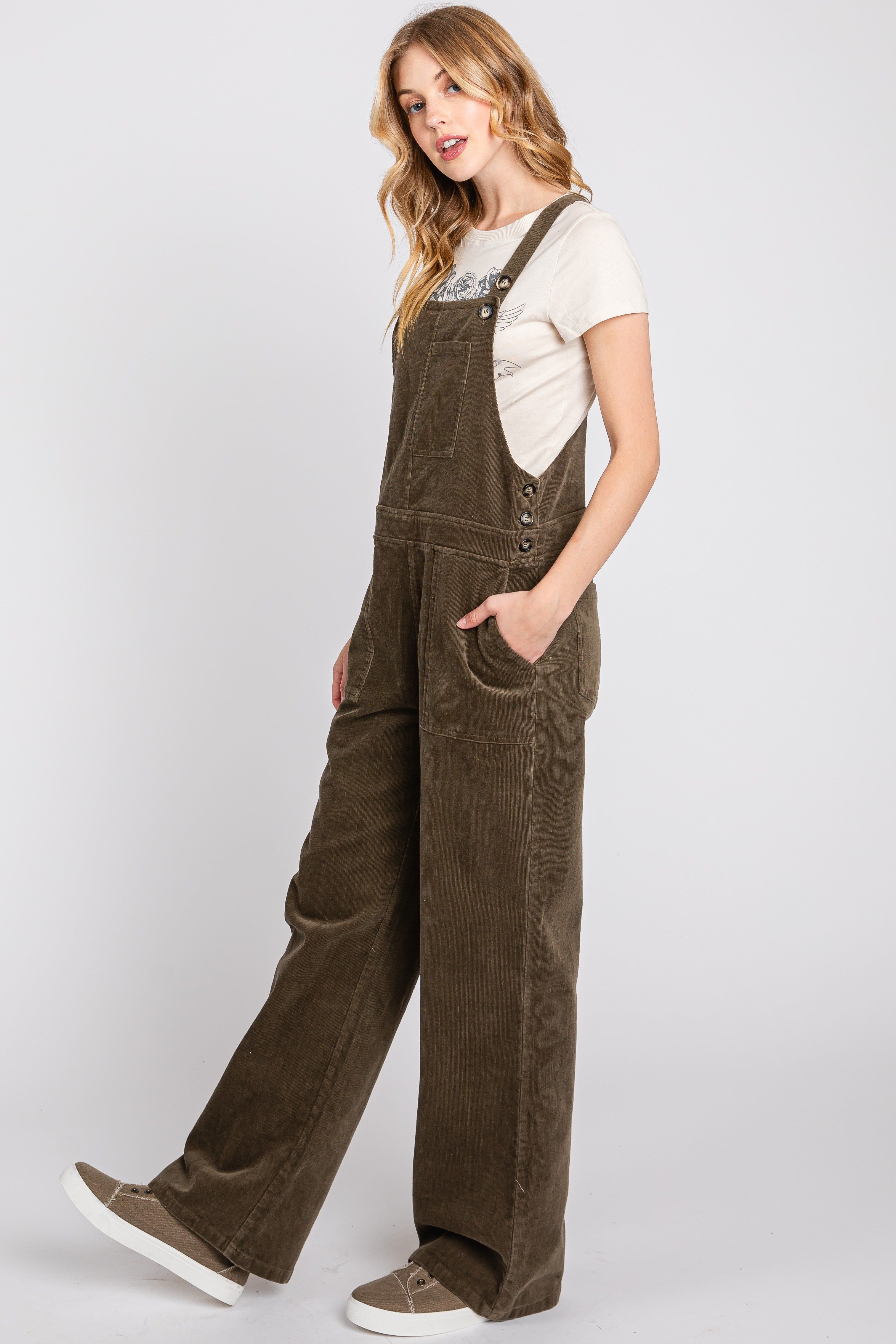 Brown Corduroy Overalls sold by Pinkblush product image thumbnail 4