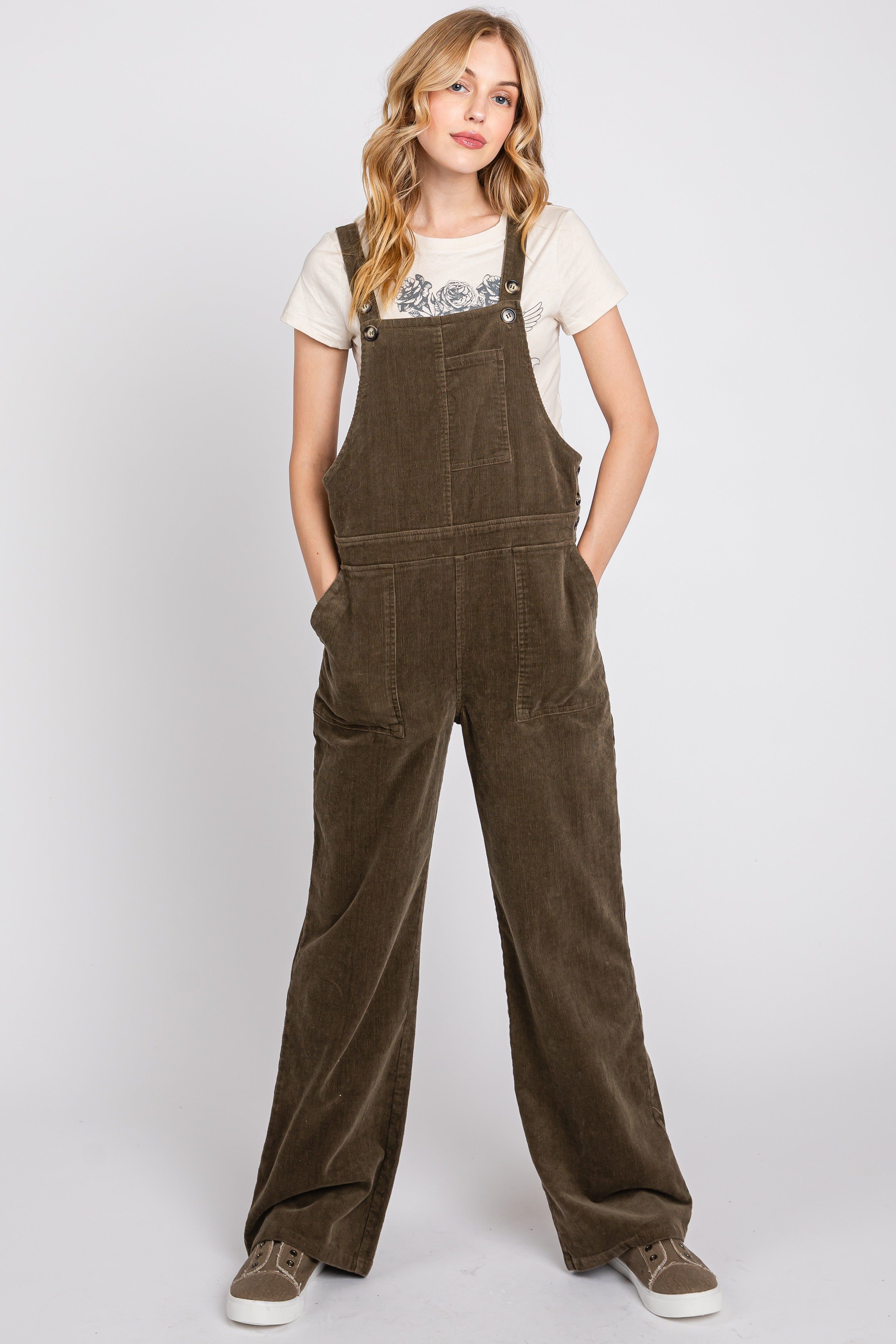 Brown Corduroy Overalls sold by Pinkblush product image thumbnail 2