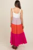 Fuchsia Tiered Colorblock Maternity Maxi Dress sold by Pinkblush