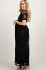 PinkBlush Black Lace Mesh Overlay Maternity Maxi Dress sold by Pinkblush