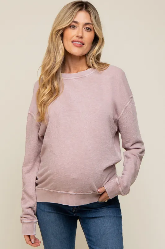 Light Pink Long Sleeve Maternity Top sold by Pinkblush