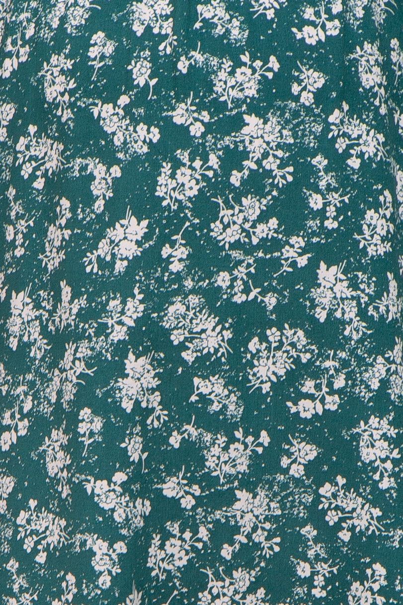 Forest Green Floral Ruffle Sleeve Smocked Maternity Dress sold by Pinkblush product image thumbnail 4