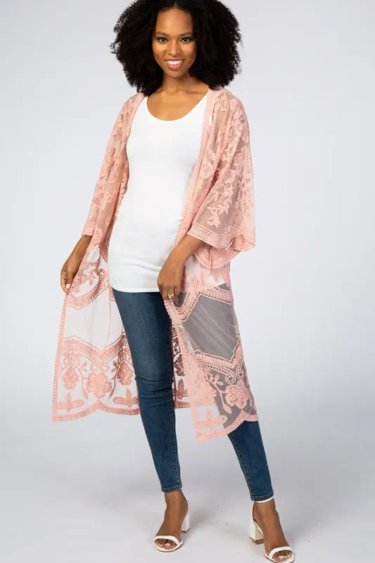 Light Pink Mesh Lace Cover Up sold by Pinkblush