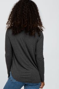 Charcoal Basic Long Sleeve Top sold by Pinkblush