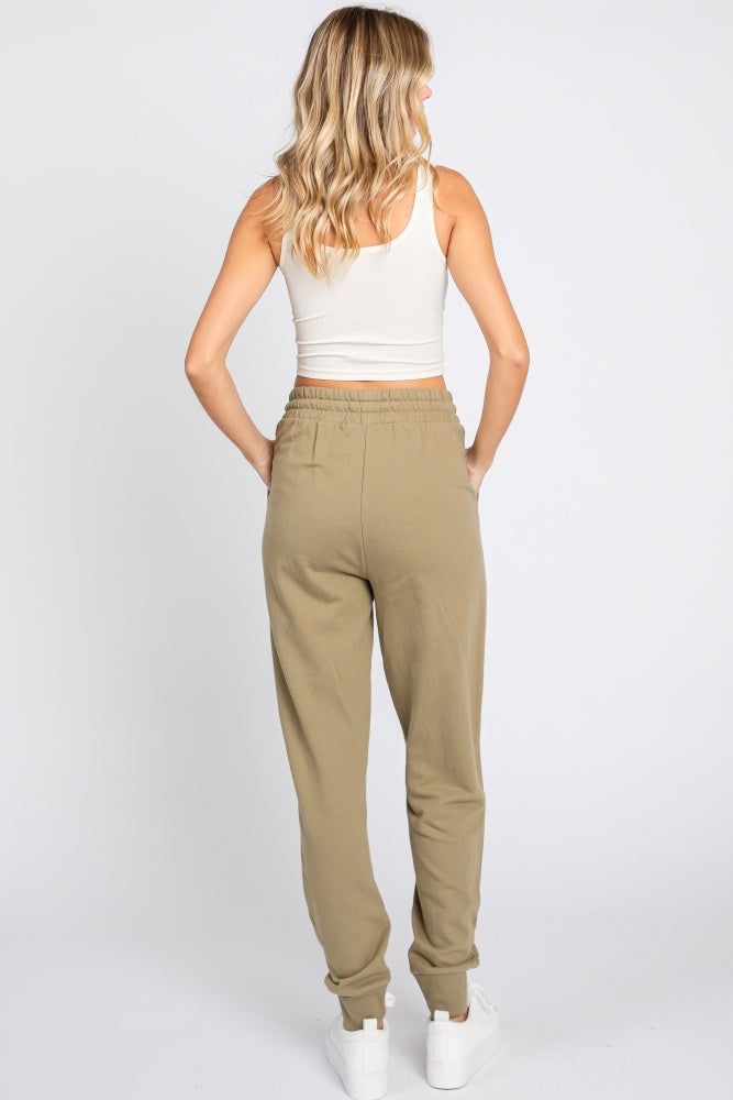 Light Olive Basic Drawstring Sweatpants sold by Pinkblush product image thumbnail 3