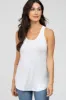 White Racerback Curved Hem Maternity Tank Top sold by Pinkblush