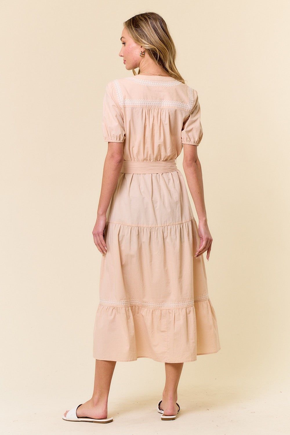Taupe Waist Tie Dress sold by Pinkblush product image thumbnail 4