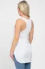 White Racerback Curved Hem Maternity Tank Top sold by Pinkblush
