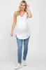 White Racerback Curved Hem Maternity Tank Top sold by Pinkblush