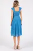 Blue Sleeveless Smocked Tiered Midi Dress sold by Pinkblush