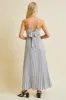 Silver Pleated Back Cutout Tie Maxi Dress sold by Pinkblush
