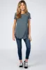 Dark Teal Layered Wrap Front Maternity Nursing Top sold by Pinkblush
