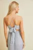 Silver Pleated Back Cutout Tie Maxi Dress sold by Pinkblush