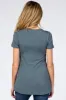 Dark Teal Layered Wrap Front Maternity Nursing Top sold by Pinkblush