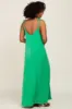 Green Linen V-Neck Tie Strap Maxi Dress sold by Pinkblush