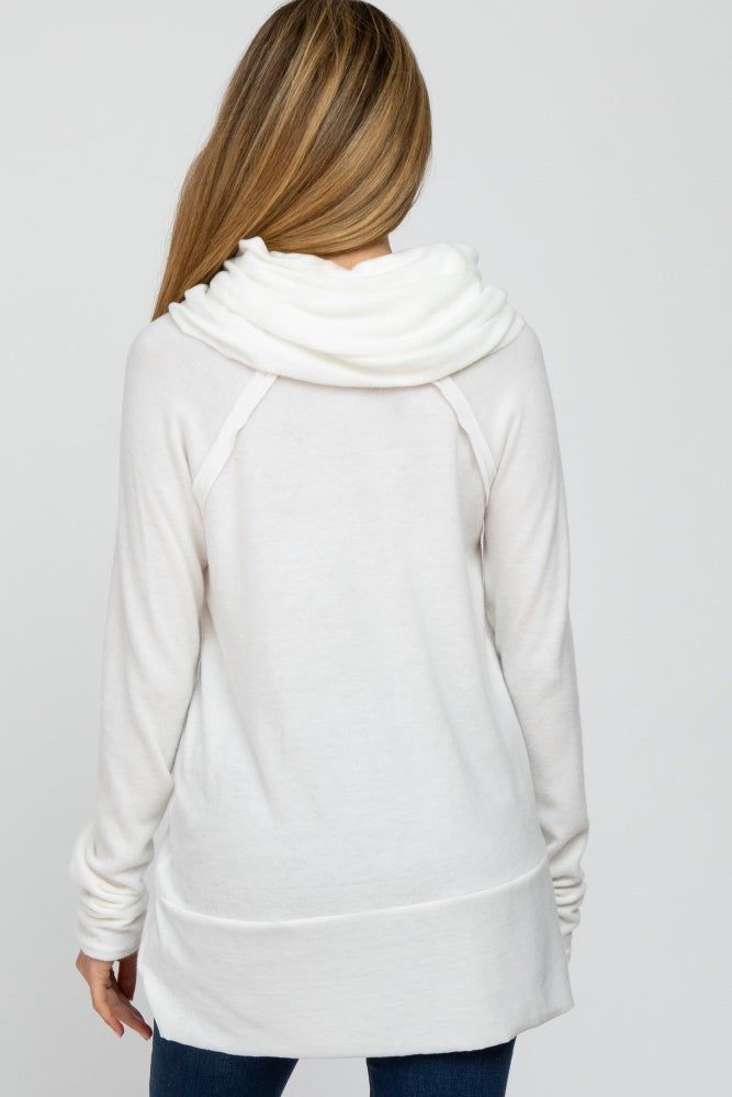 Ivory Brushed Knit Cowl Neck Long Sleeve Maternity Top sold by Pinkblush product image thumbnail 3