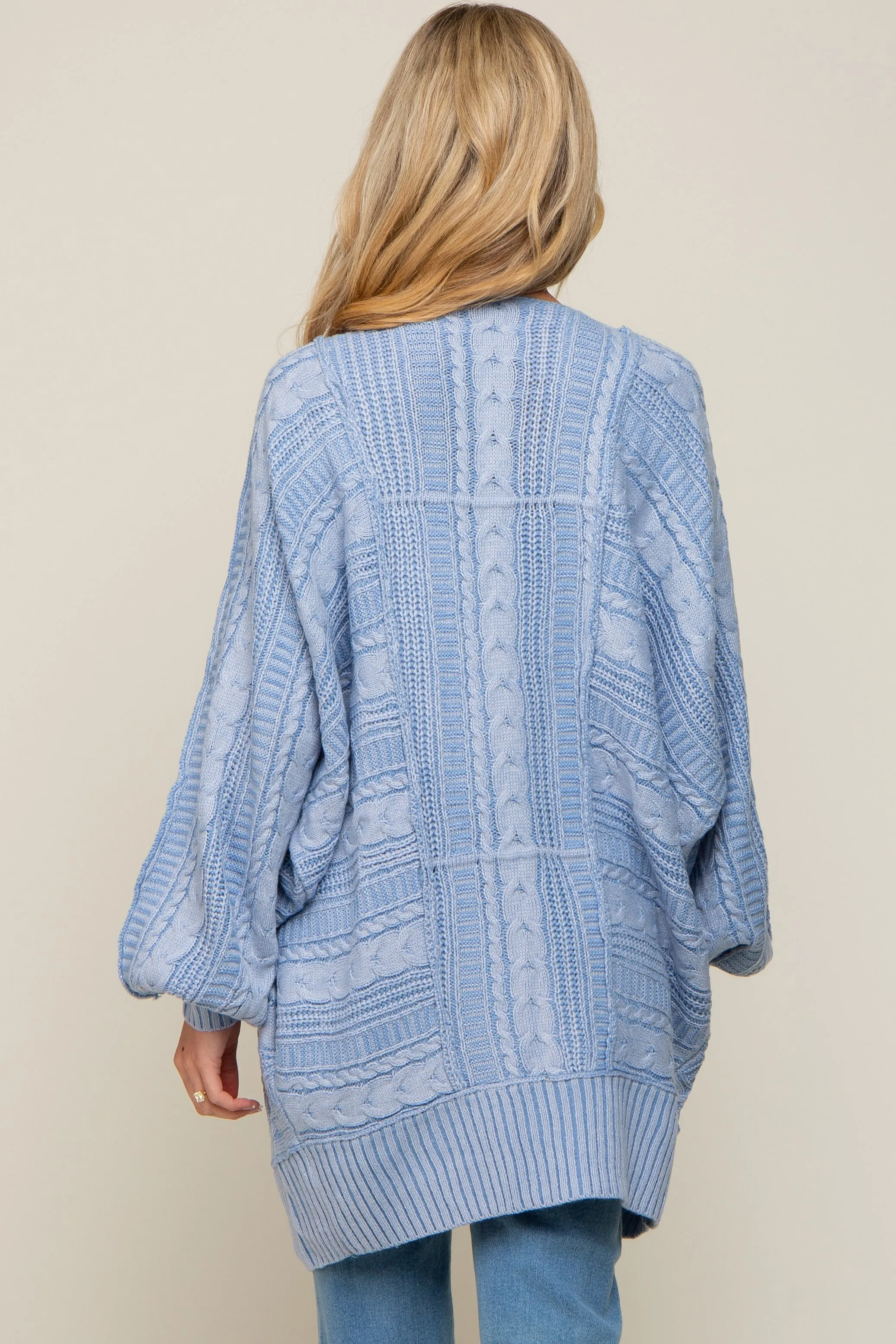 Blue Knit Maternity Cardigan sold by Pinkblush product image thumbnail 4