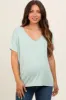 Mint Short Dolman Sleeve V-Neck Maternity Top sold by Pinkblush