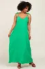 Green Linen V-Neck Tie Strap Maxi Dress sold by Pinkblush