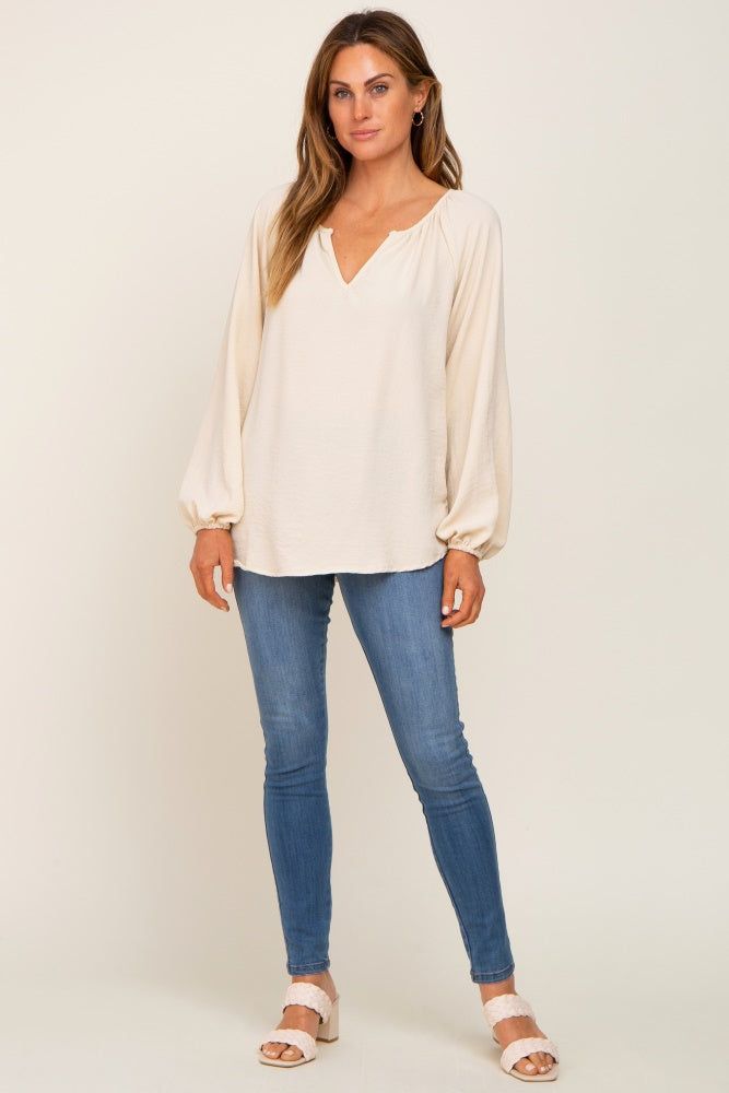Cream Long Puff Sleeve Blouse sold by Pinkblush product image thumbnail 4