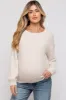 Beige Fuzzy Soft Knit Maternity Sweater sold by Pinkblush