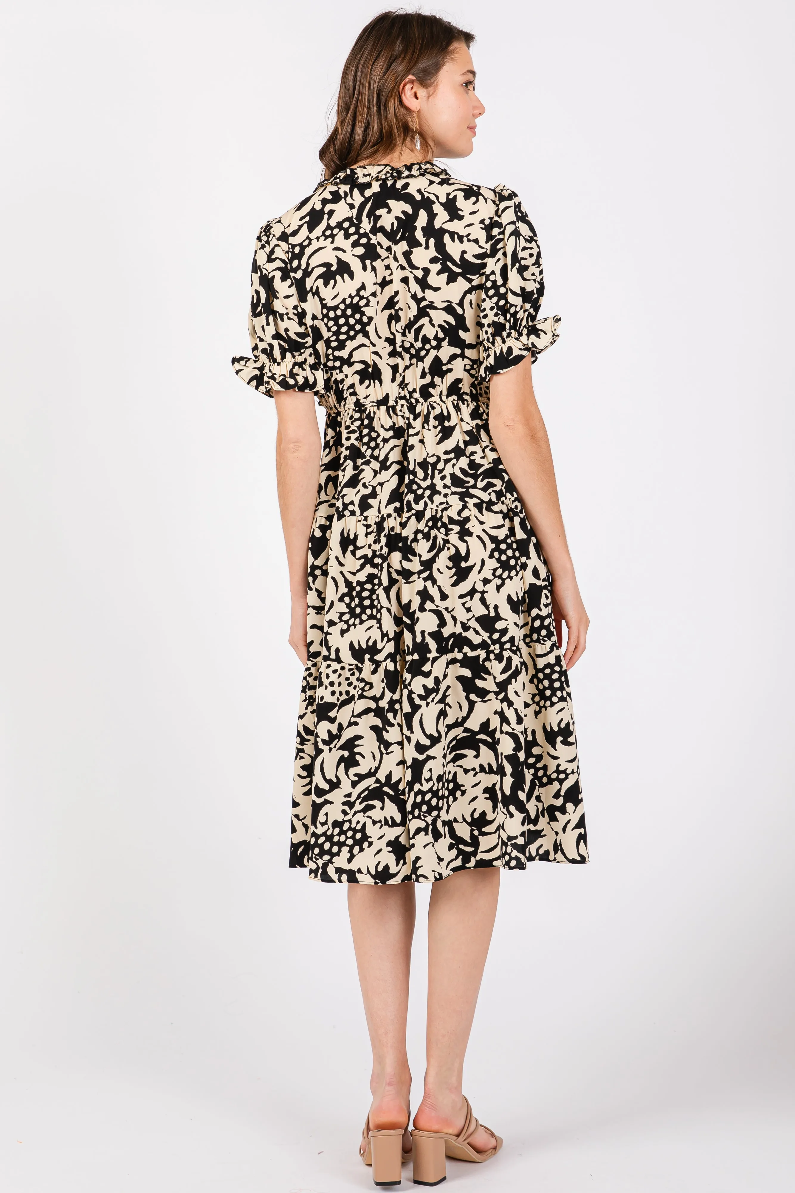 Black Ruffle Trim Tiered Dress sold by Pinkblush product image thumbnail 3