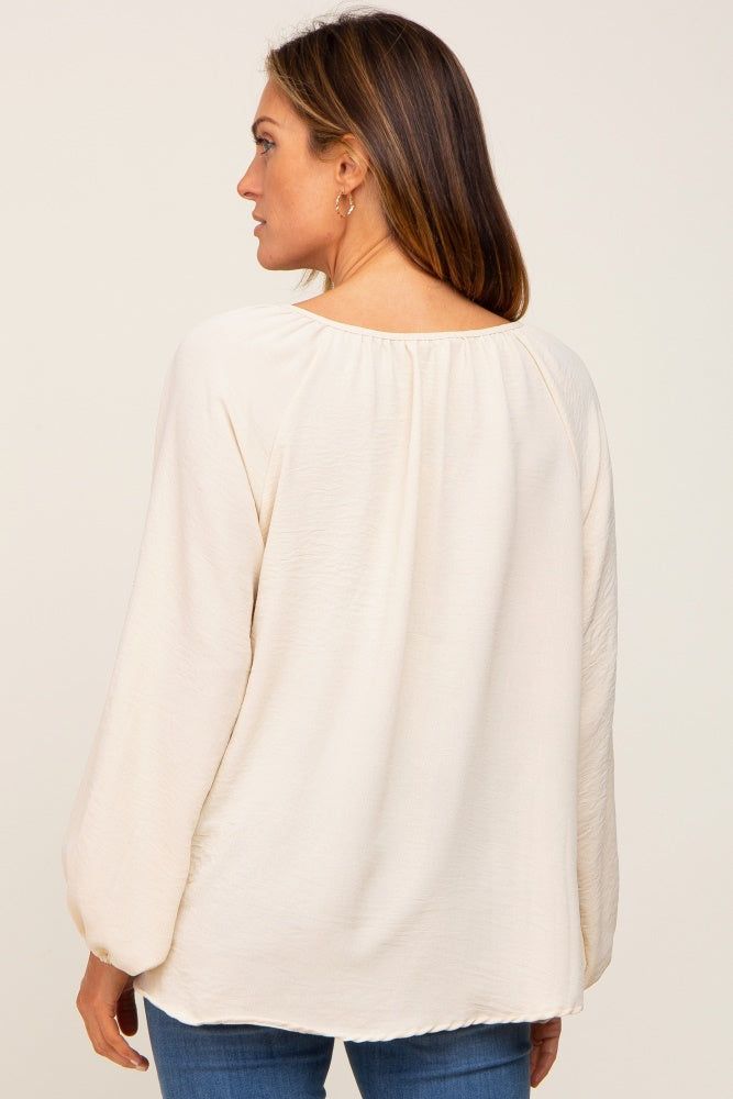 Cream Long Puff Sleeve Blouse sold by Pinkblush product image thumbnail 3
