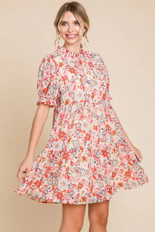 Red Floral Ruffle Accent Dress sold by Pinkblush product image thumbnail 2