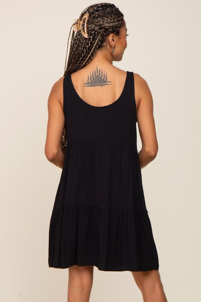 Black Sleeveless Tiered Dress sold by Pinkblush product image thumbnail 4