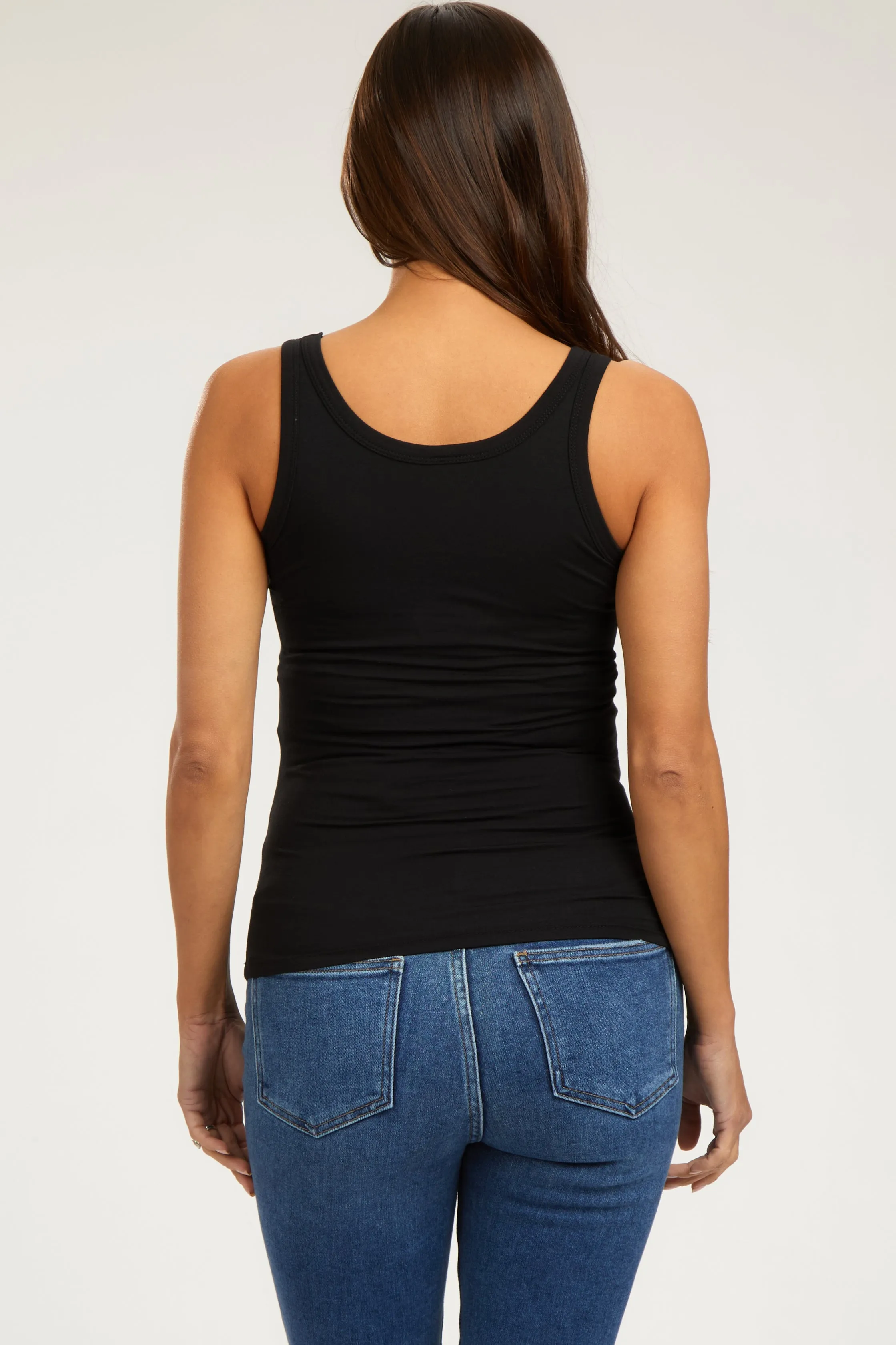Black Scoop Neckline Maternity Tank Top sold by Pinkblush product image thumbnail 3